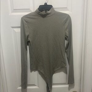 Ribbed Camo Green Long Sleeve Bodysuit